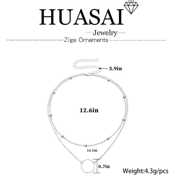 🆕 Women Silver Trendy Chunky Necklace Stack Multilayered Bar Pendant Jewelry - Picture 7 of 7